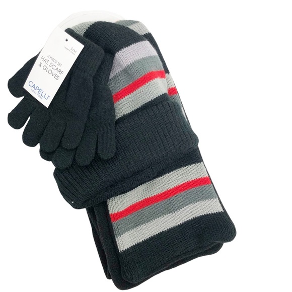 NWT Nordstrom Capelli Kids 3 Piece Fleece Lined Glove Scarf Hat Set - Picture 13 of 14